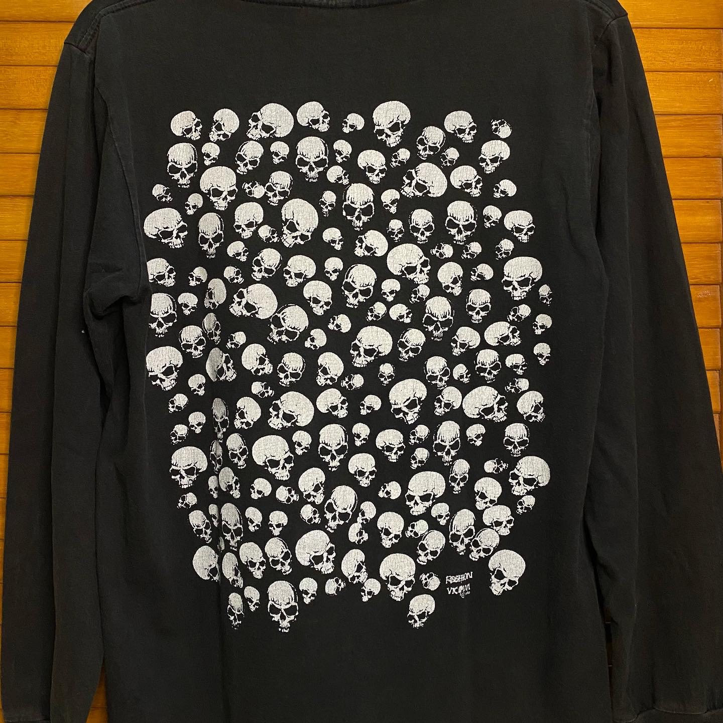 Vintage Fashion Victim 1997 Full Print Skull Front Back Long