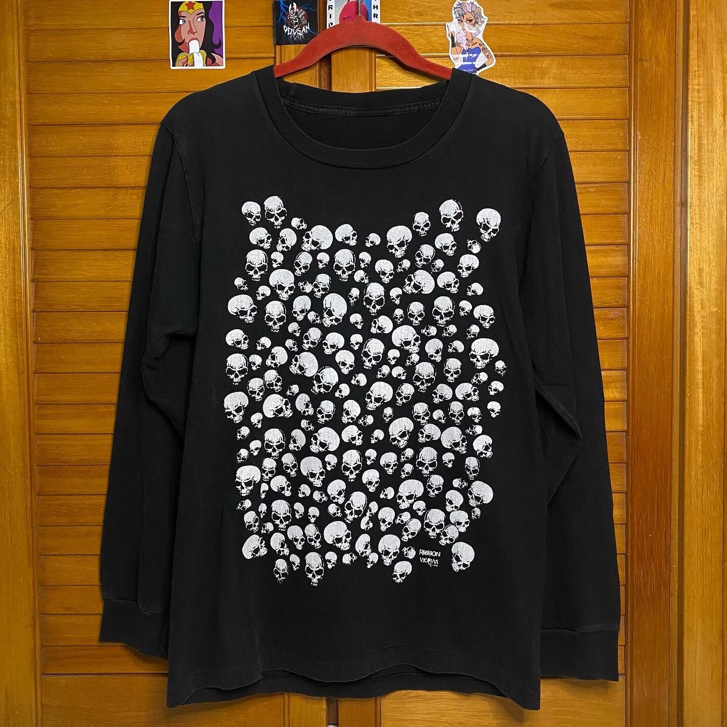Vintage Fashion Victim 1997 Full Print Skull Front Back Long