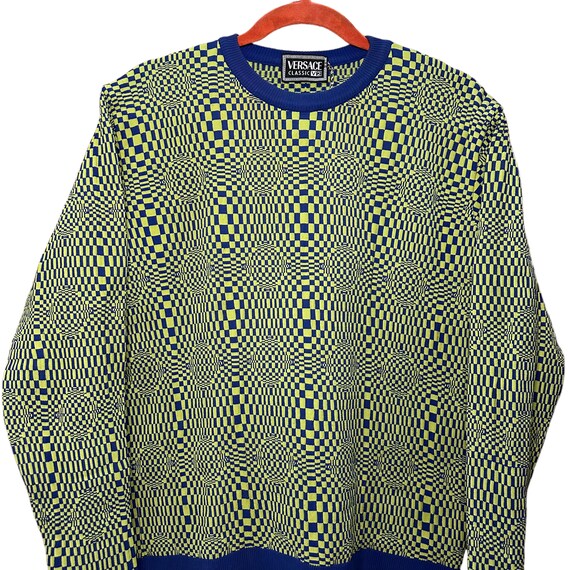 Versace Classic Psychedelic Checkered Circle Knit… - image 3