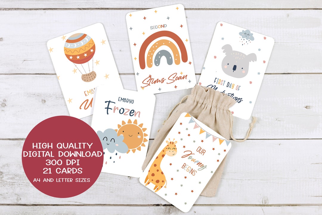 Boho IVF Milestone Cards Printable Digital Download, 21 Cards ...