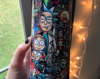 Rick & Morty Skinny Tumbler with Straw