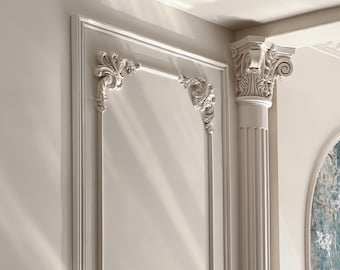 French-style decorative corner panel kits, paintable wall panels, pre-cut wall panel kits, DIY wall decoration, custom sizes, free design.