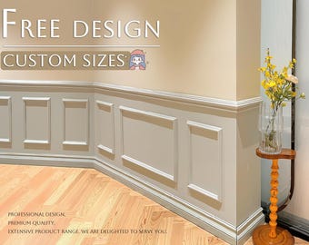 French wainscoting kits, wainscoting trim, wall decor, pre-cut wall decor kits, custom sizes, free designs.
