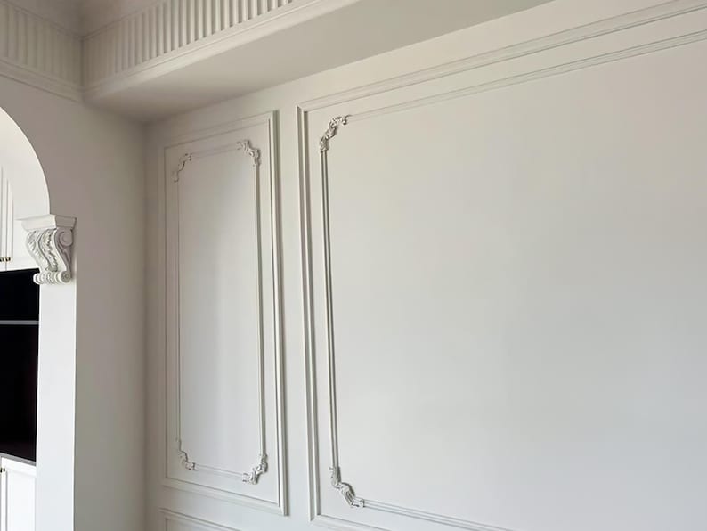 Paintable Wall Moulding Kits, French Decorative Corner Kits, Pre-Cut Wall Panel Kits, Wall Decorations, Custom Sizes, Free Design. image 2