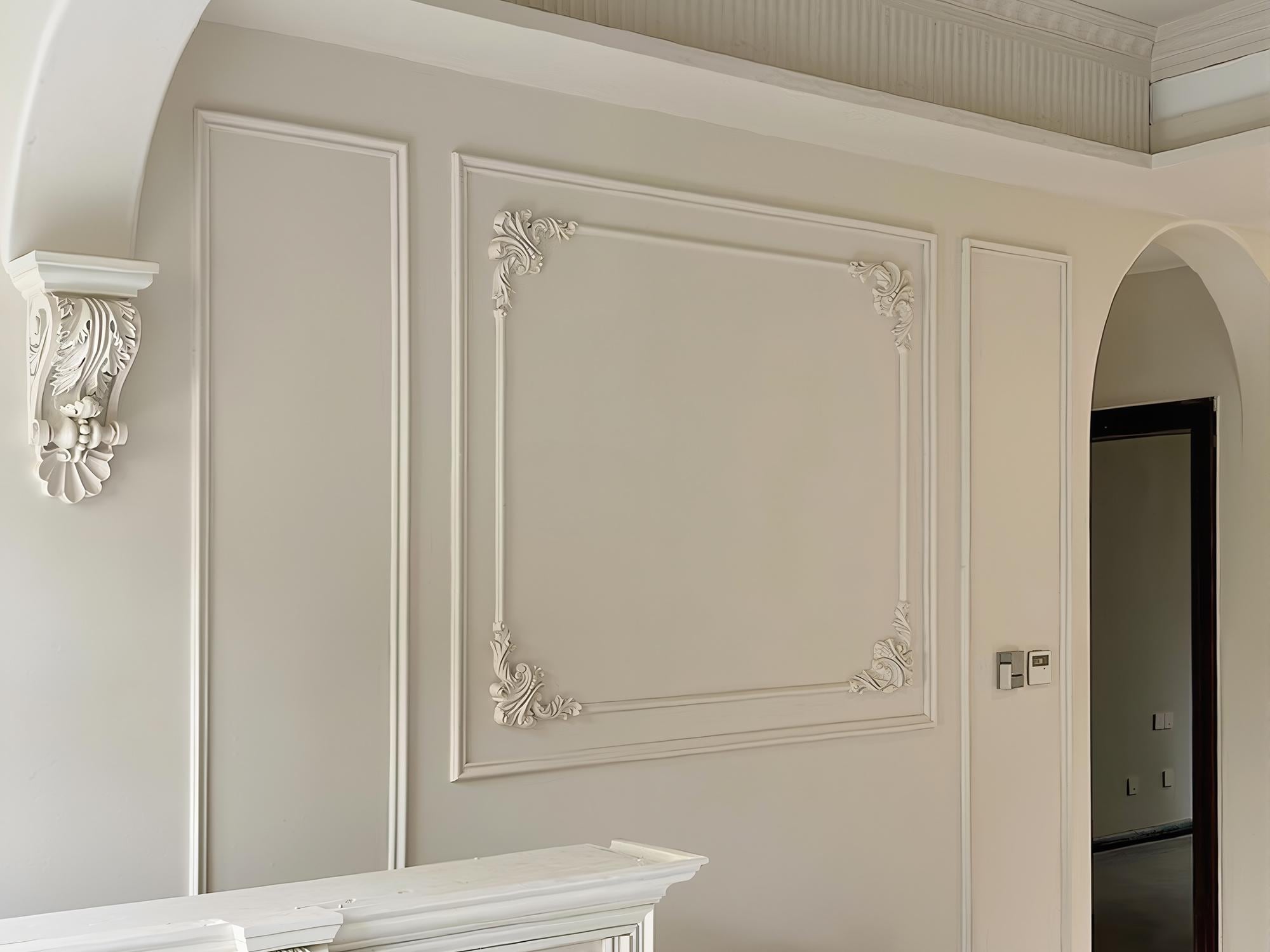4-Piece Ceiling Molding Kit - French Style Flower Pattern Corners For Wall & Medallion Decor - View #3