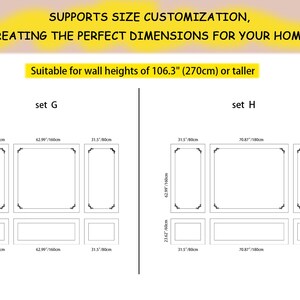 Paintable Wall Moulding Kits, French Decorative Corner Kits, Pre-Cut Wall Panel Kits, Wall Decorations, Custom Sizes, Free Design. image 6