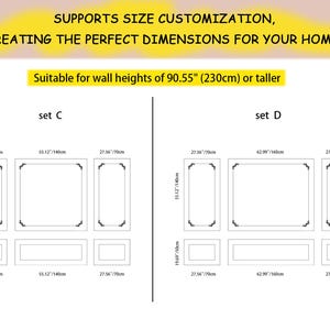 Paintable Wall Moulding Kits, French Decorative Corner Kits, Pre-Cut Wall Panel Kits, Wall Decorations, Custom Sizes, Free Design. image 4