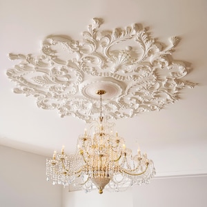 Circular Ceiling Decoration Kits, Paintable Decorations, Ceiling Chandelier Decorations, Wall Decor Kits, French Chandelier Bases.