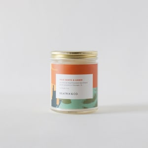 Palo Santo & Amber 9oz Jar Candle | Palo Santo Gift | Fall Candle | Fall Decor | Gift for her
