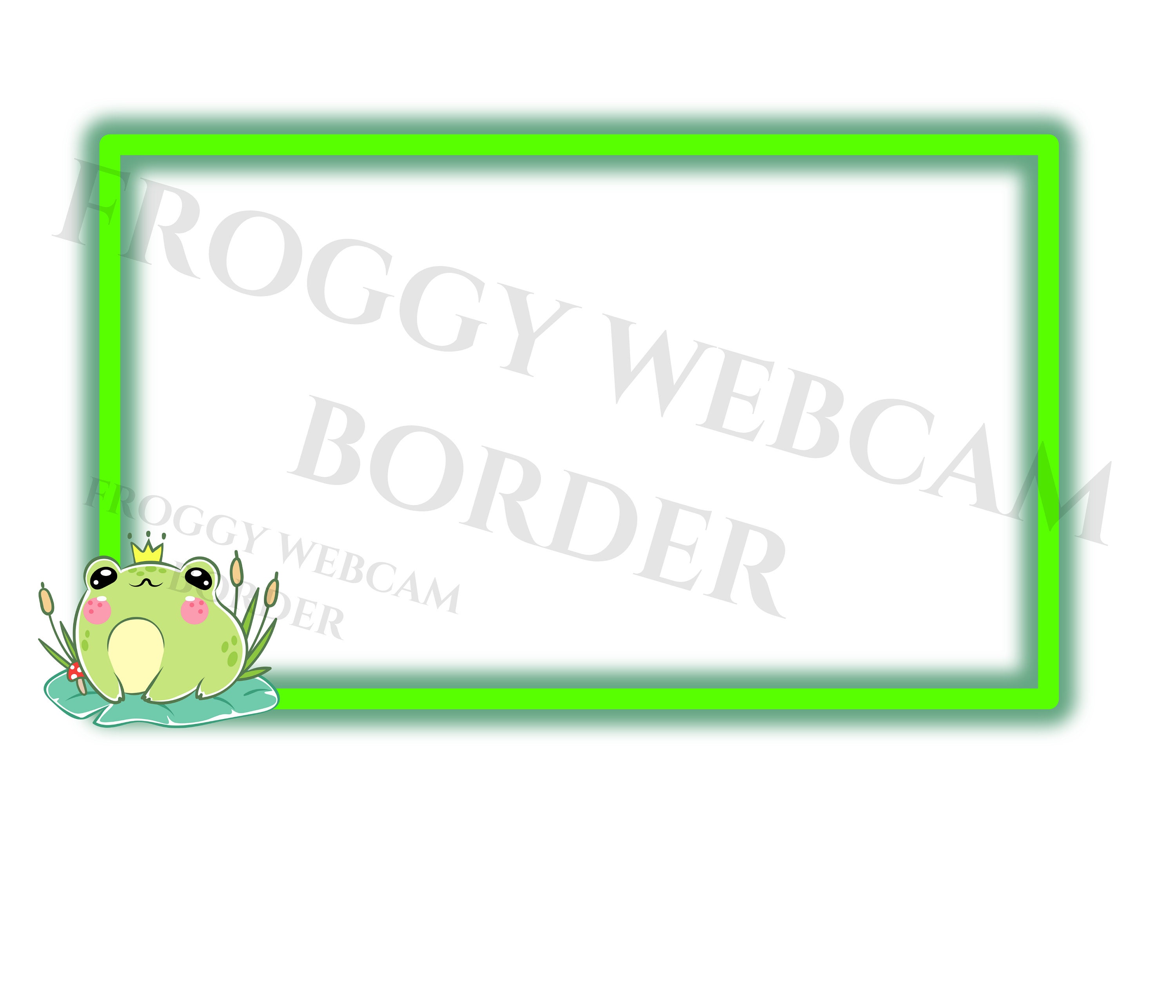 Twitch Frog Webcam Border for Streamers Camera Overlay Frogs Cute Neon ...