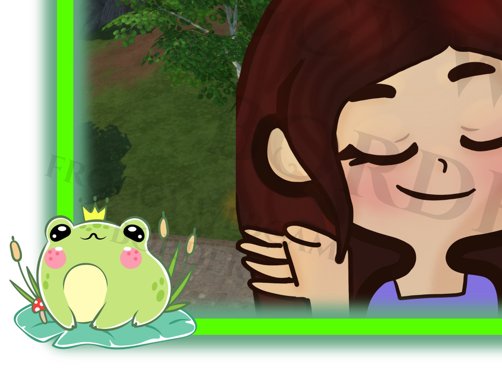 Twitch Frog Webcam Border for Streamers Camera Overlay Frogs Cute Neon ...