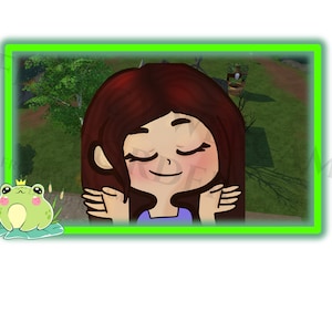 Twitch Frog Webcam Border for Streamers Camera Overlay Frogs Cute Neon Cottagecore Aesthetic Streamer Overlays Frog Stream Assets