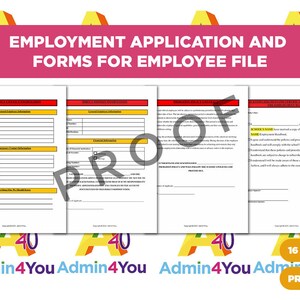Employee Application and Forms for File