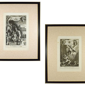 Pair Of RARE Early Eighteenth Century Copper Plate Engravings - BAROQUE ART - Framed Glazed And Ready To Hang