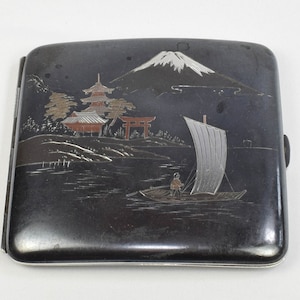 Japanese SILVER Mixed Metal KIRIHAME Zogan Shigarettokesu - Signed KANEUJI - Taisho/Showa