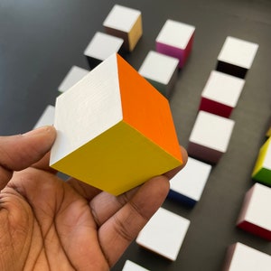 3D Wooden Wall Art Cubes: Geometric Painted Blocks, Resin Finish image 6