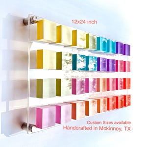 Arte de pared en forma de cubo 3D: bloques acrílicos pastel sobre panel