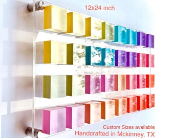 3D Cube Wall Art: Pastel Acrylic Blocks on Panel