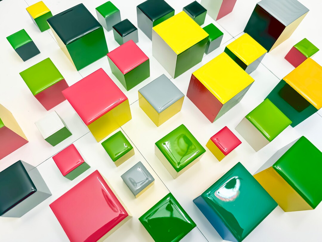 Geometric Wood Cube Wall Art: 3D Pop Art Sculpture, Set of 80 - Etsy