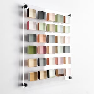 Muted Pastel Acrylic Wall Art – Modern 3D Color Block Panel, Geometric Abstract Wall Décor, Handmade Contemporary Acrylic Sculpture