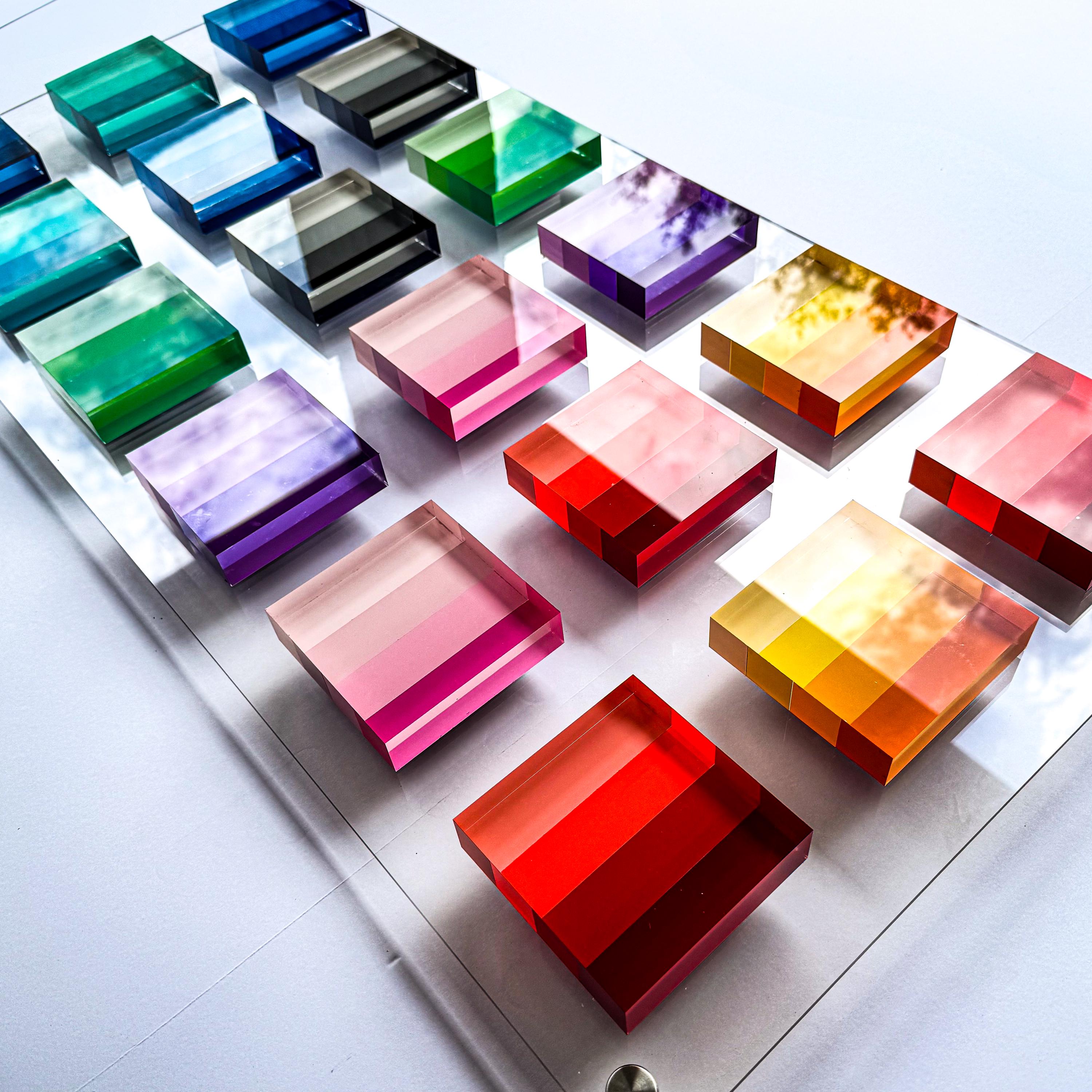 Wall Block Gradients Gradient Acrylic Block Wall Art | Geometric Sculpture - Etsy