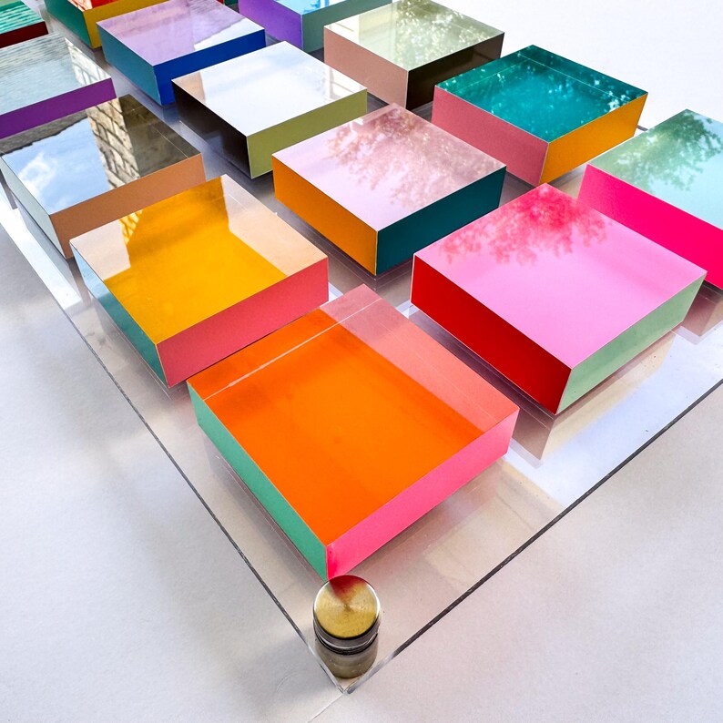 Translucent Acrylic Color Block Wall Art – 3D Geometric Panel - Etsy