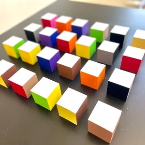 3D Wooden Wall Art Cubes: Geometric Painted Blocks, Resin Finish image 8