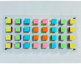 3D Cube Wall Art: Acrylic Panel Geometric Pop Art Decor