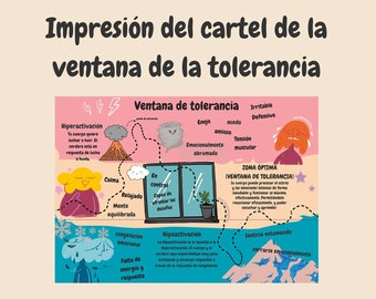 Ventana de Tolerancia Poster, Spanish Classroom Social Worker Decor (Digital Download)