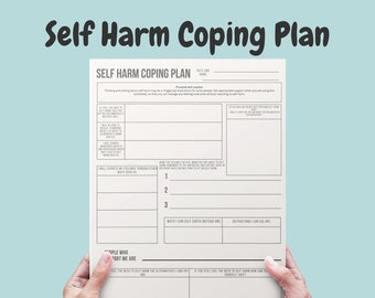 Self Harm Coping Plan, Support & Help (Digital Download)