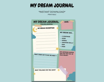 Dream Journal Worksheet for Children (Printable PDF)