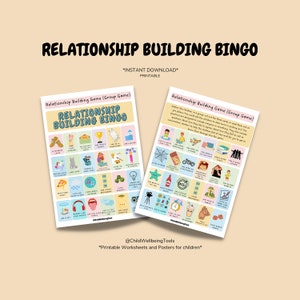 RELATIONSHIP Building Bingo DIGITAL Game, relationship building counselling classroom relationships emotions building relationships tools