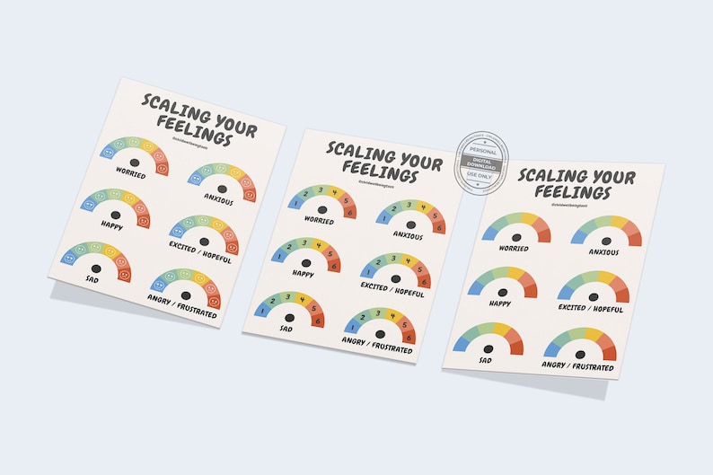 SCALING FEELINGS Printable Chart Worksheet Planner for Kids Etsy UK