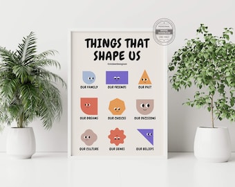 Things That Shape Us Print | Classroom Poster, Kids Art (Digital Download)