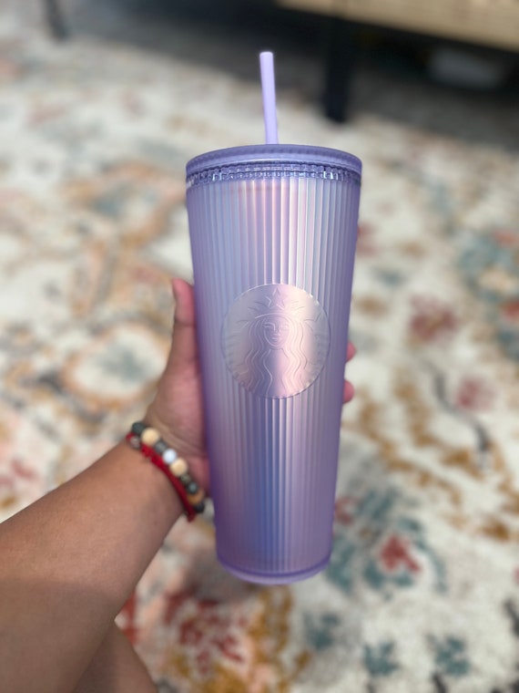 Starbucks 2021 Holiday Icy lilac Bling Studded Plastic Cold Cup Tumbler 24oz
