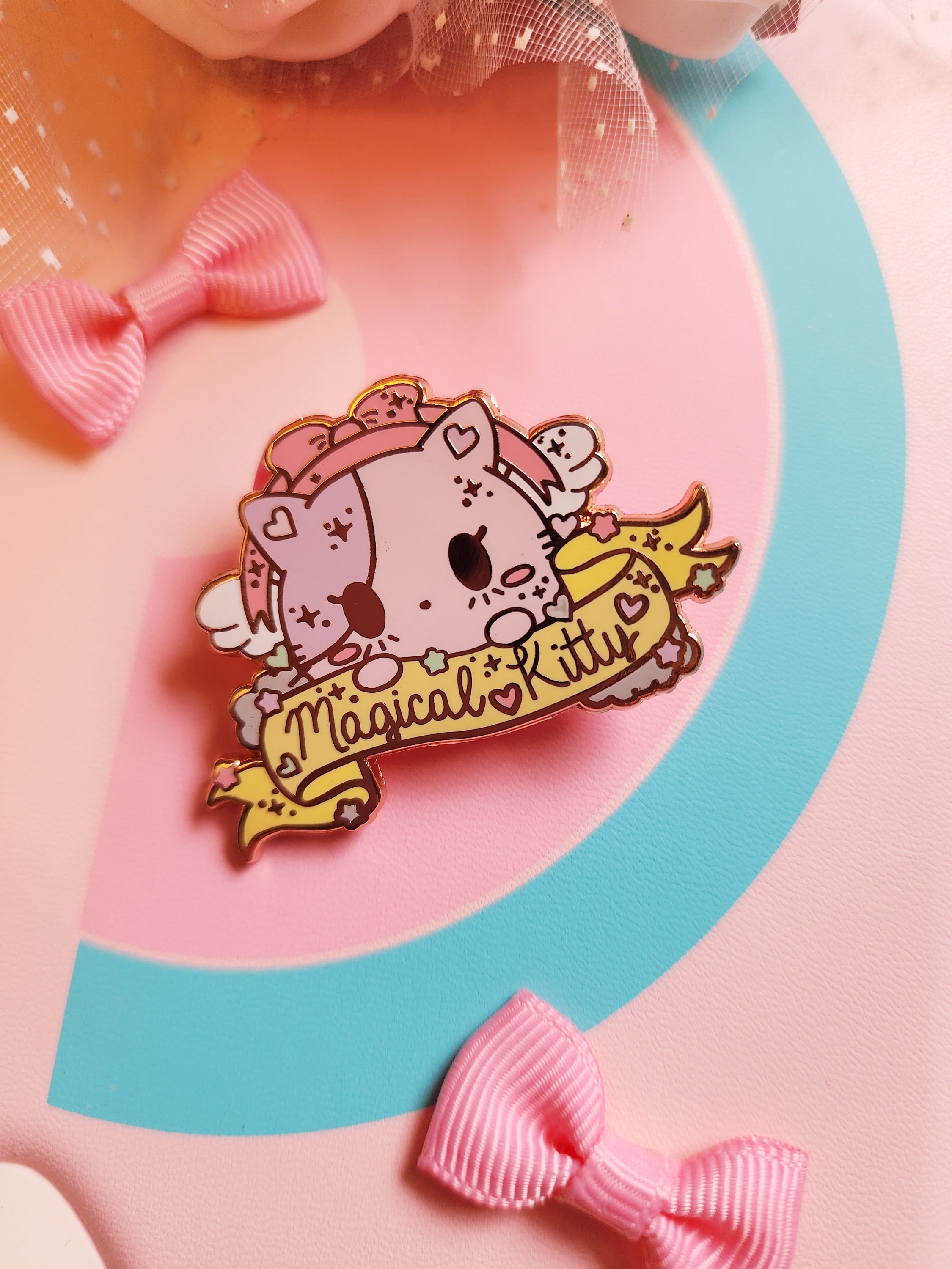 Magical Girl Enamel Pins: Kawaii Pastel Cat Lapel Pins - Etsy