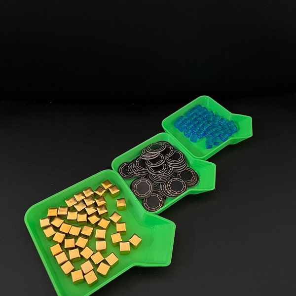 Universal Board Game Tray for Pieces, Tokens and Currencies