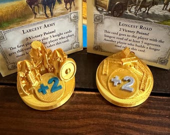 Catan Longest Road Largest Army Trophy Card Holder | 3D Printed Board Game Accessory