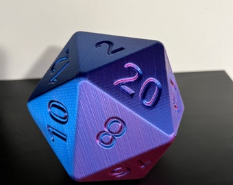 D20 Dice Oversized 3D printed for Tabletop Roleplaying Games