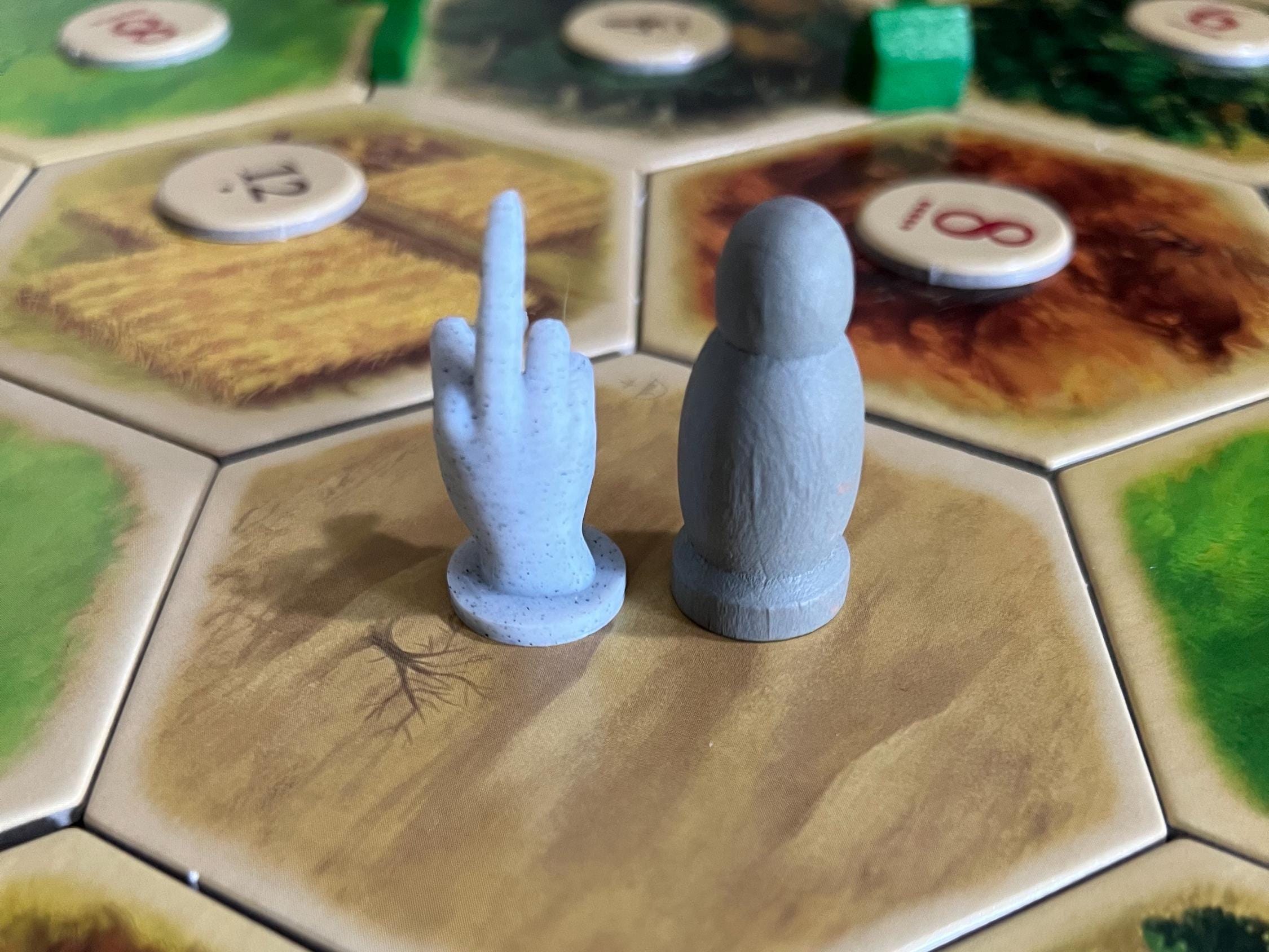 Catan Robber Middle Finger Replacement Piece - Funny Board Game Add-on ...