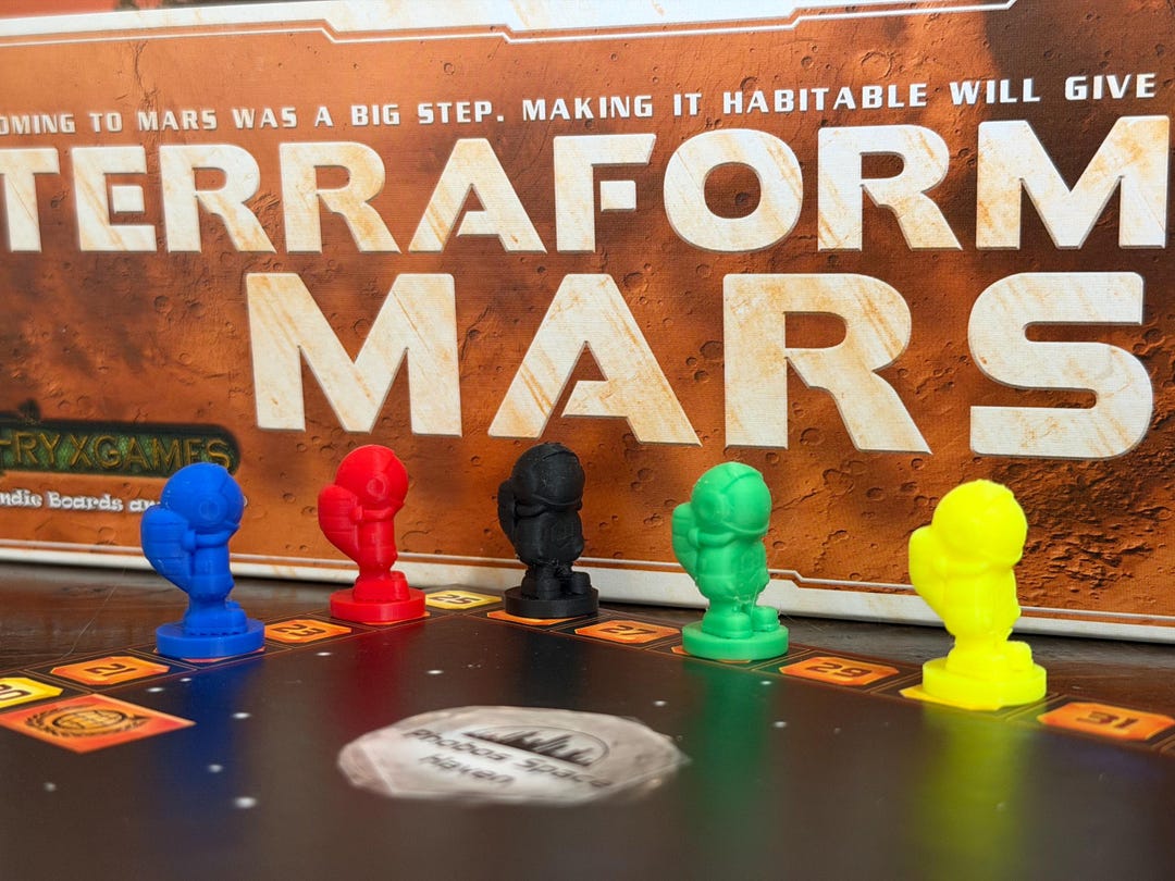 Spaceman Meeples Terraforming Mars Player Tokens | 3D Printed Space Explorer Meeples ...