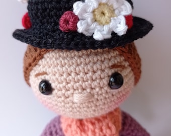 Mary Poppins crochet similaire / Peluche au crochet / Collection de poupées tricotées /Poupée Amigurumi/ Mary Poppins 1964 similaire / fait main