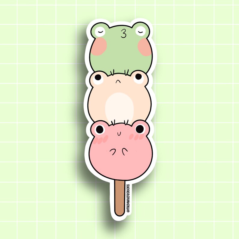 Froggo Dango Vinyl Sticker | Cottagecore Food Art - Etsy