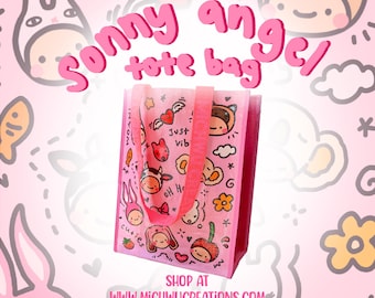 Pink Sonny Angel Tote Bag | waterproof, reusable, everyday shopping bag