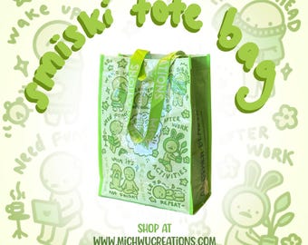 Smiski Tote Bag | Waterproof Reusable Everyday Shopping Bag
