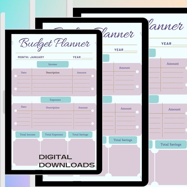 Budget Tracker Printable Set - Savings Tracker - Income Planner - Debt Payment - Spending - Bill - Subscription - PDF- A4 - A5 - Letter