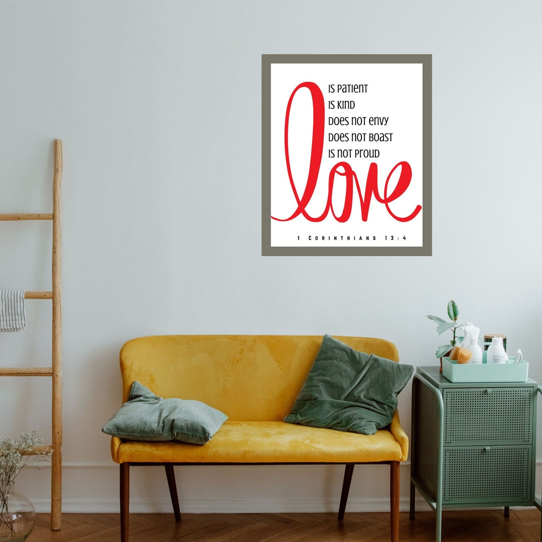 1 Corinthians 13:4 Bible Verse Printable Wall Art Digital Download - Etsy