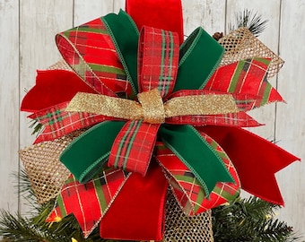 Christmas Wreath Bow, Christmas Bow, Christmas Swag Bow, Christmas Lantern Bow, Christmas Decoration, Wreath Embellishment