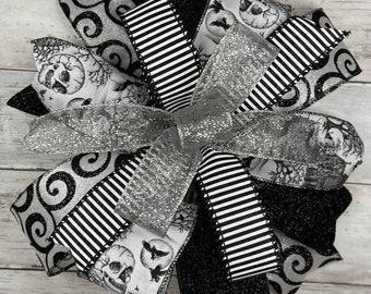 Halloween Wreath Bow, Halloween Bow, Halloween Swag Bow, Halloween Lantern Bow, Halloween Decoration, Wreath Embellishment