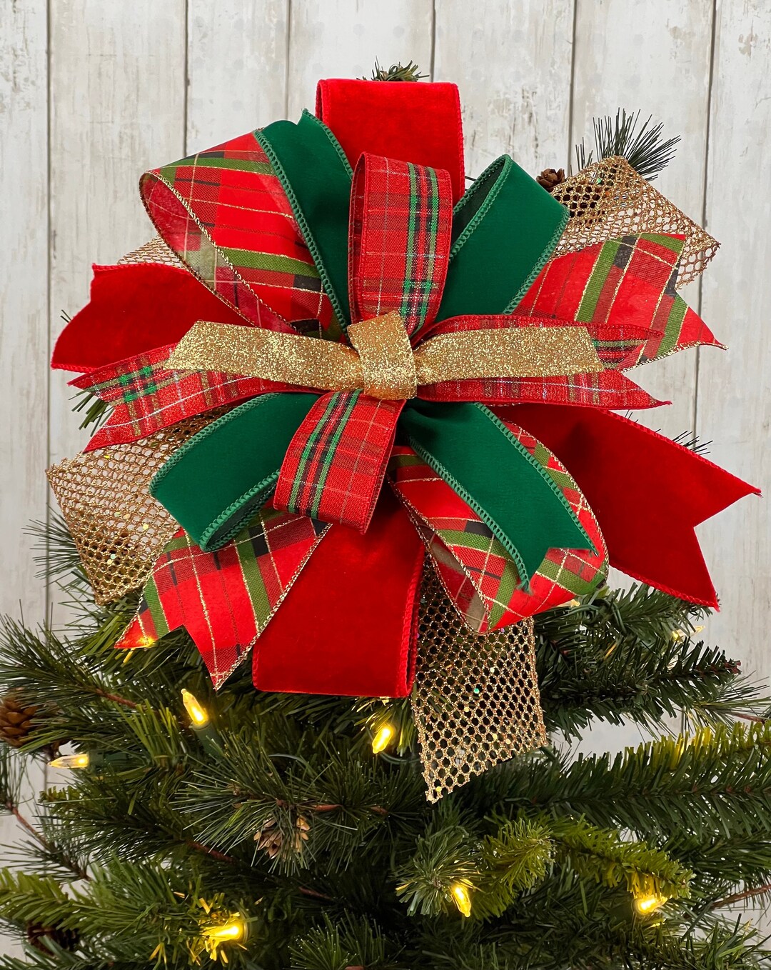 Christmas Wreath Bow Christmas Bow Christmas Swag Bow Etsy